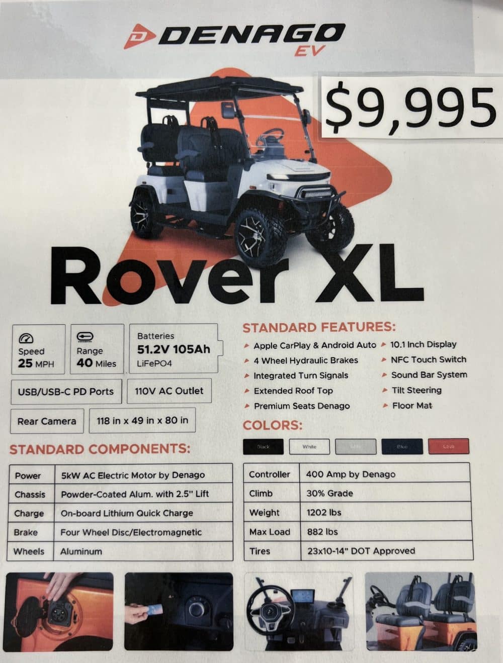 2025 Denago EV Rover XL - White - Image 8