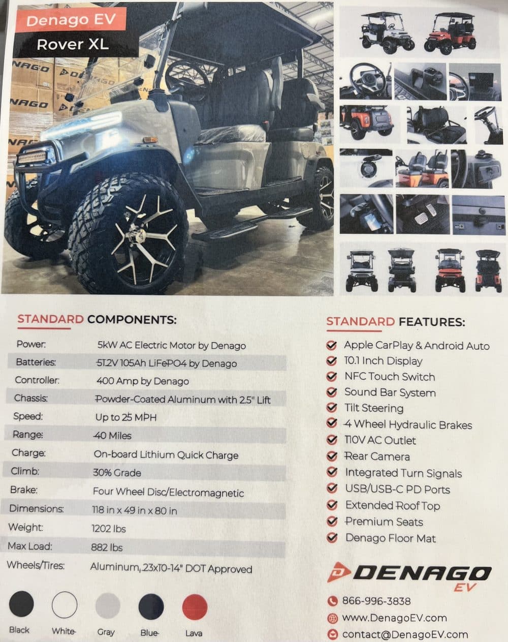 2025 Denago EV Rover XL - White - Image 9