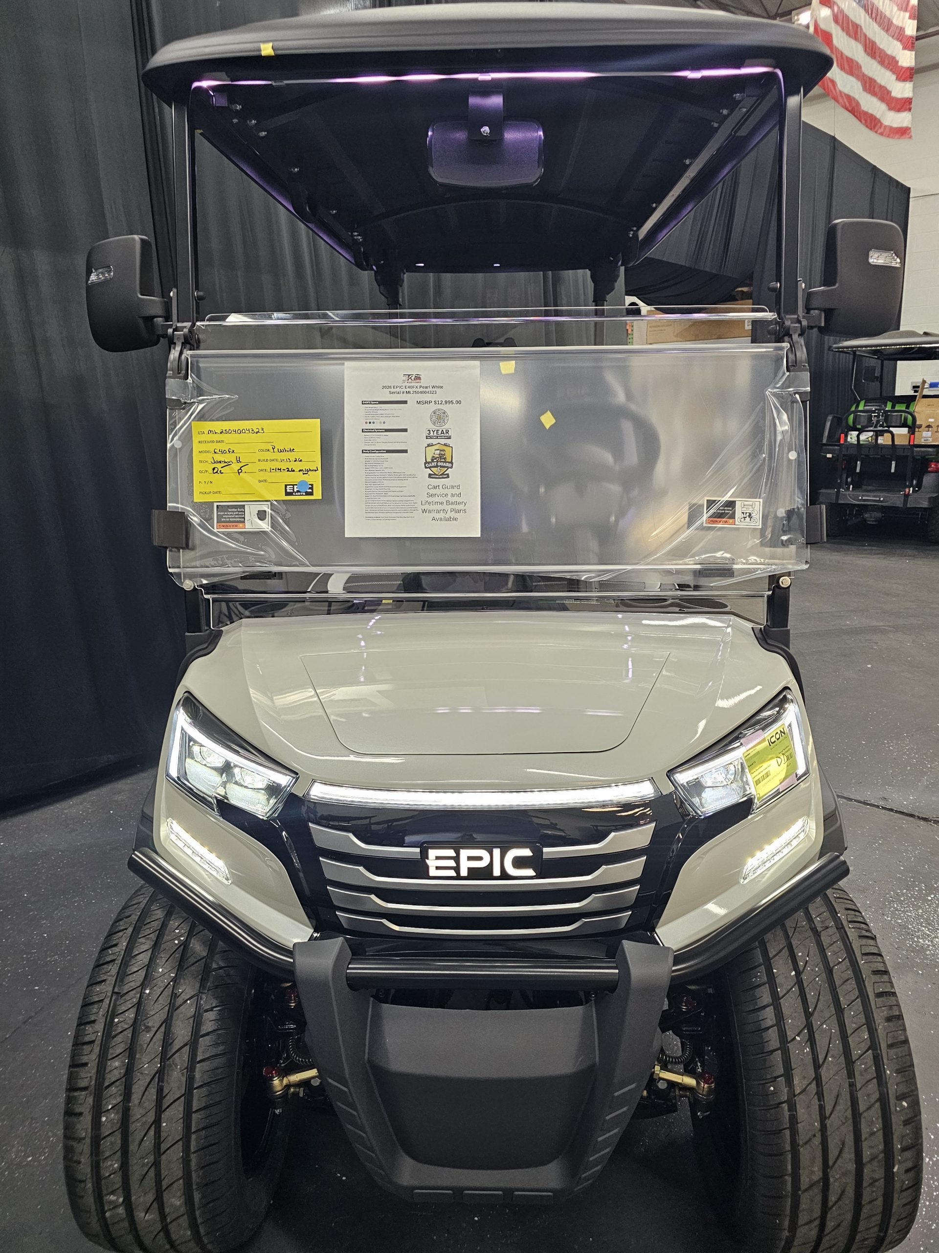 2026 Epic Carts E40FX - Pearl White - Image 4